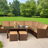 Lenox Wicker Deep Seating Sectional Sets