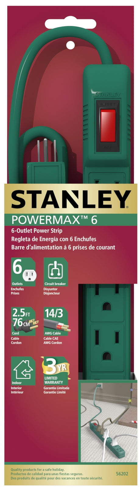 Stanley All Purpose PowerMax 6-Outlet Power Strip