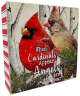 5.9" Wooden Holiday Cardinal Design Block