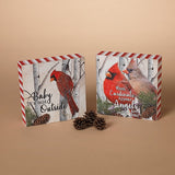 5.9" Wooden Holiday Cardinal Design Block