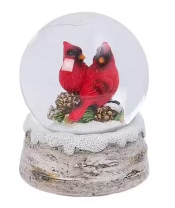 4.3" Cardinal Water Globe Winter Decoration
