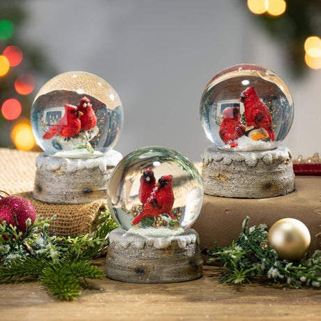 4.3" Cardinal Water Globe Winter Decoration