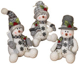 12" Plush Holiday Sitting Snowman