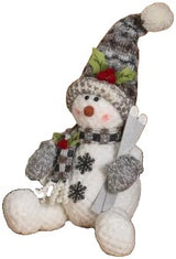 12" Plush Holiday Sitting Snowman