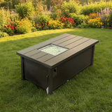 30" x 60" Earth Slat Top Fire Pit Table