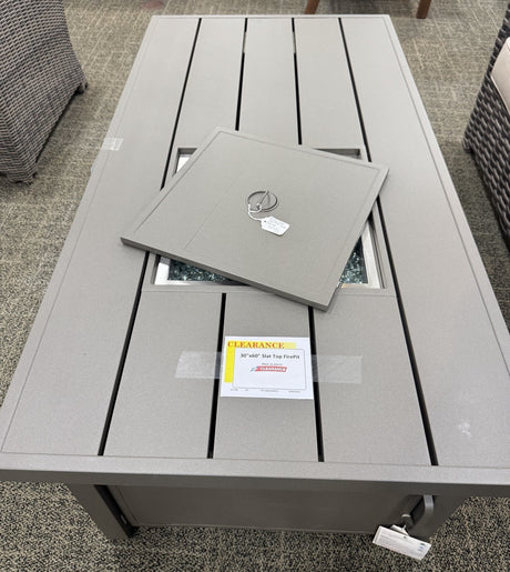 30" x 60" Earth Slat Top Fire Pit Table