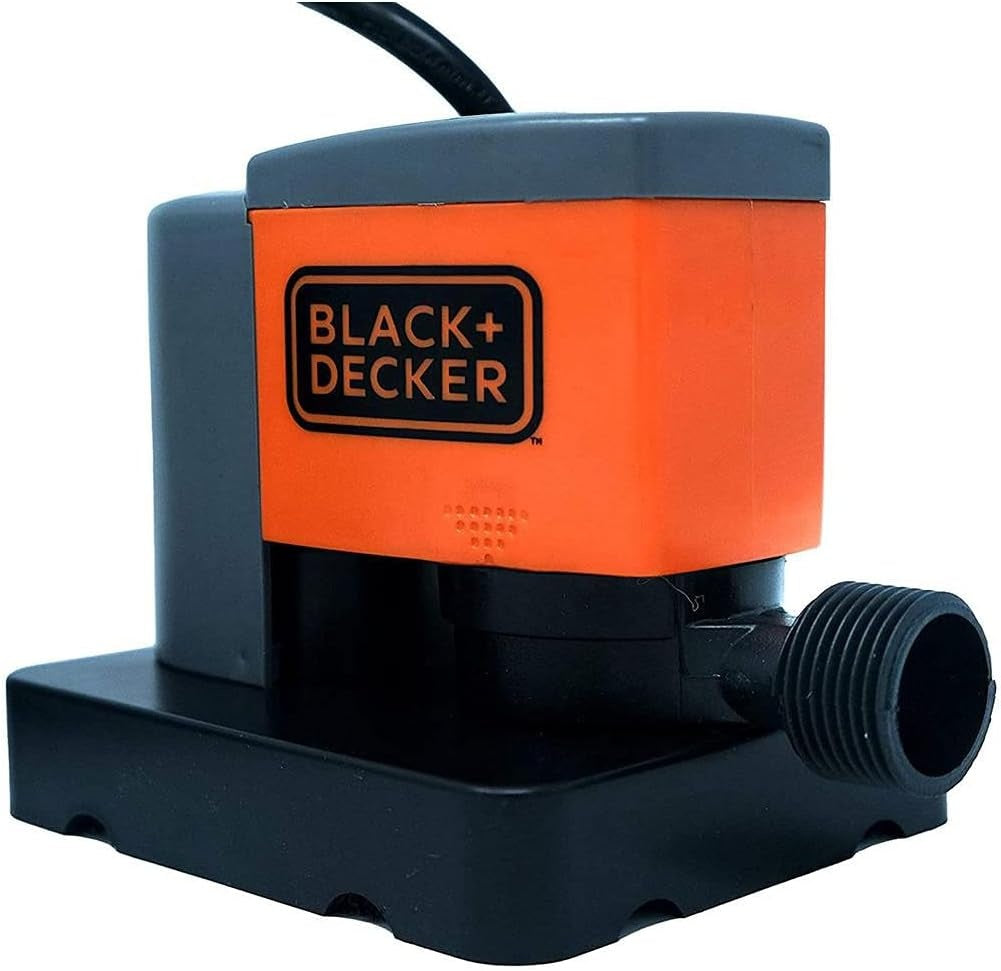 This image shows what the pump looks like on a white background. The pump is gray, orange and black.