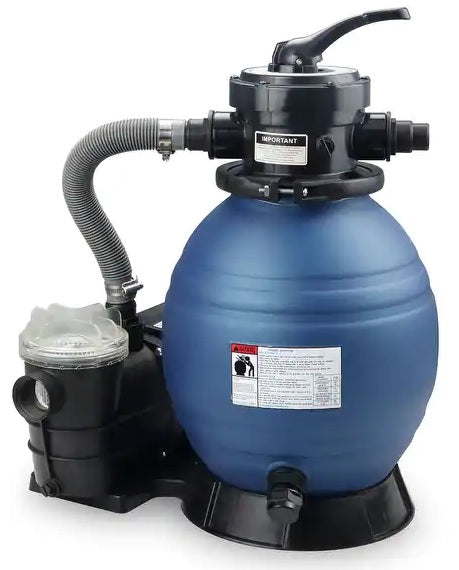 Blue Torrent Tiger Shark™ Complete Sand Filter System with ¾ HP Motor and Pump
