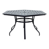 This image shows what the hexagon dining table looks like on a white background.