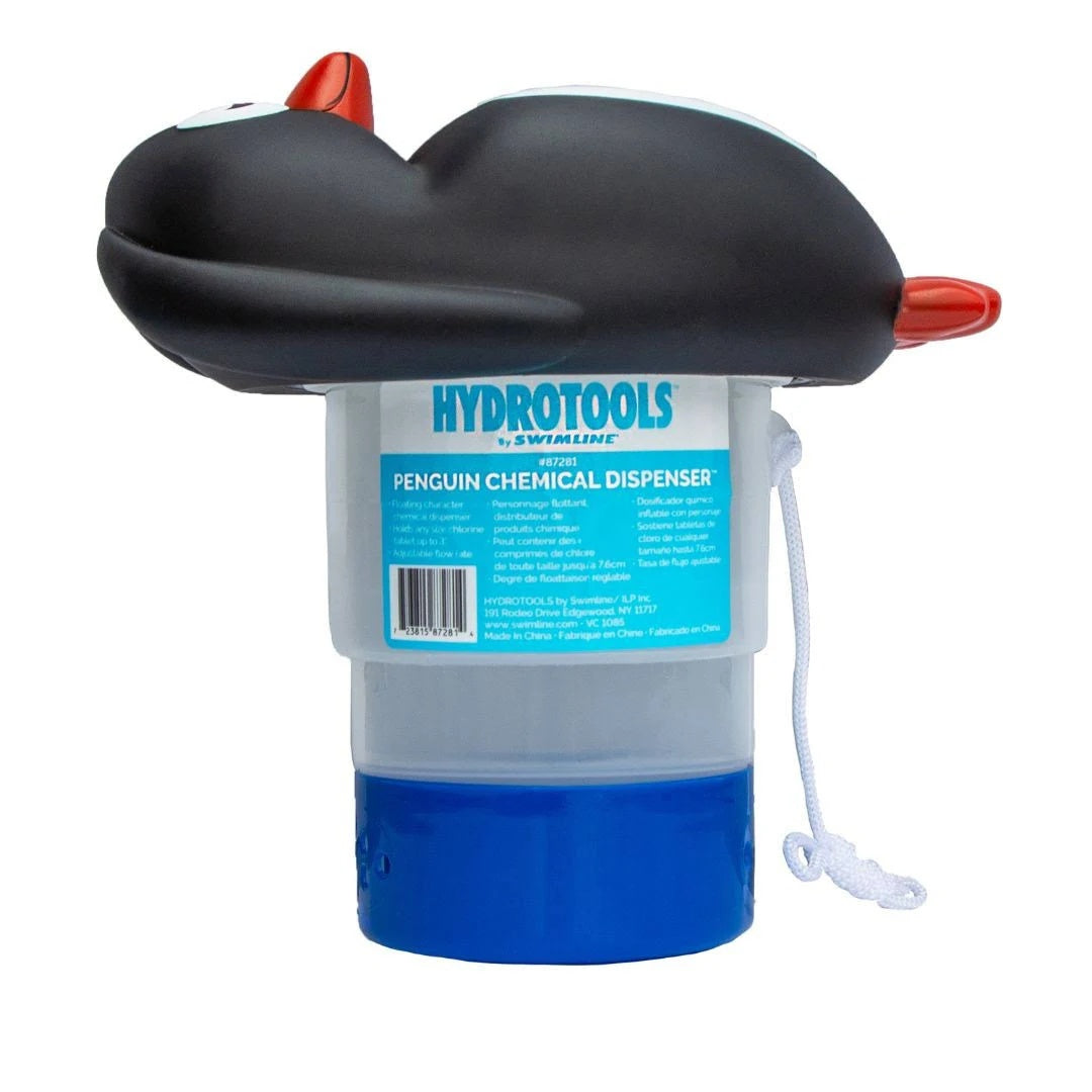 This image shows what this penguin chemical dispenser looks like on a white background.