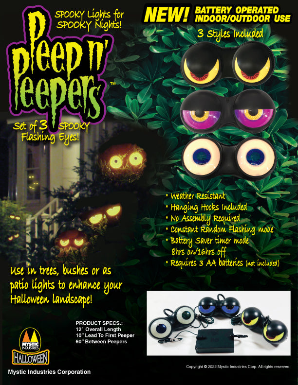 Peep N' Peepers Flashing Eye Lights | Spooky Battery-Operated