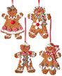Ornaments made to look like decorated gingerbread cookies.