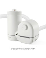 This image shows the Intex C1500 cartridge filter pump on a white background.