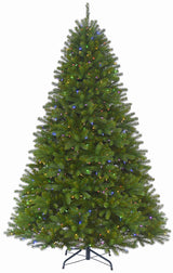 Artificial tree pre-lit with dual lights. Lights change from multi-colored to warm white.