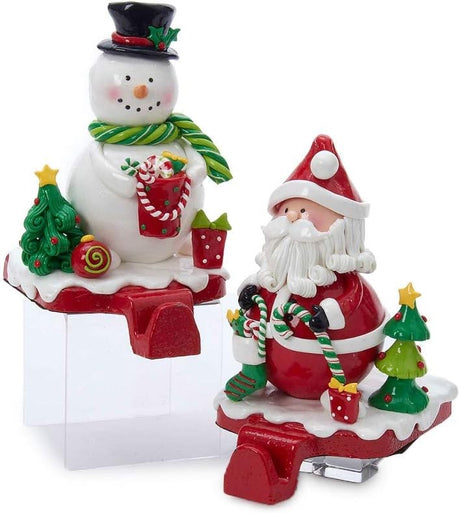 Two stocking holders.