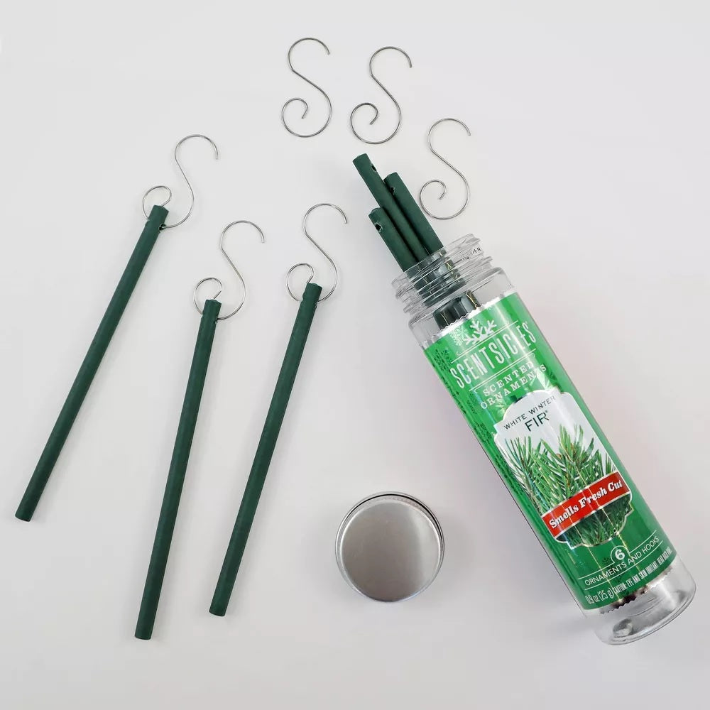 Fragrance-Infused Paper Sticks. Set of 6 scented ornaments that smell like White Winter Fir.