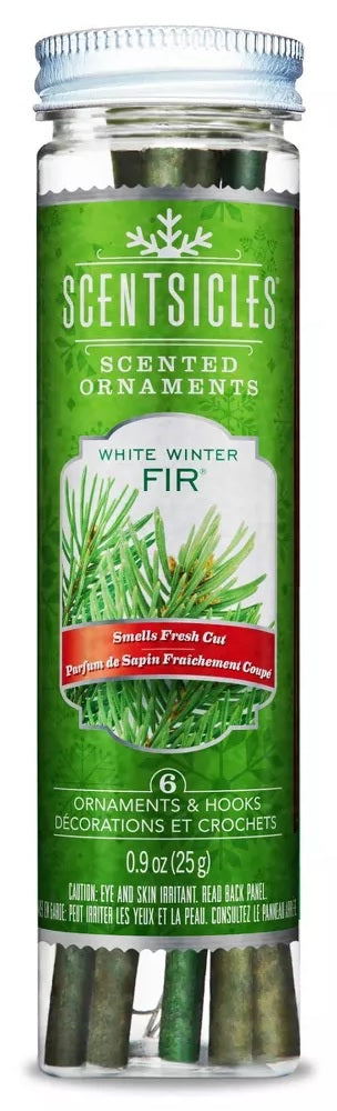 Fragrance-Infused Paper Sticks. Set of 6 scented ornaments that smell like White Winter Fir.