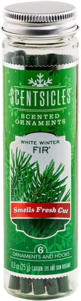 Fragrance-Infused Paper Sticks. Set of 6 scented ornaments that smell like White Winter Fir.