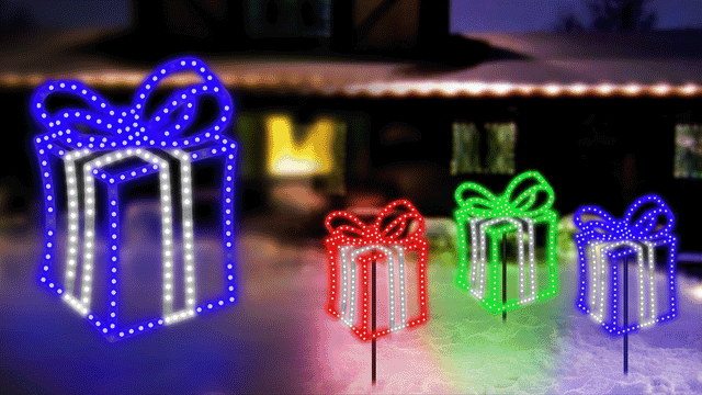 This moving image shows the different color LED present decoration options.