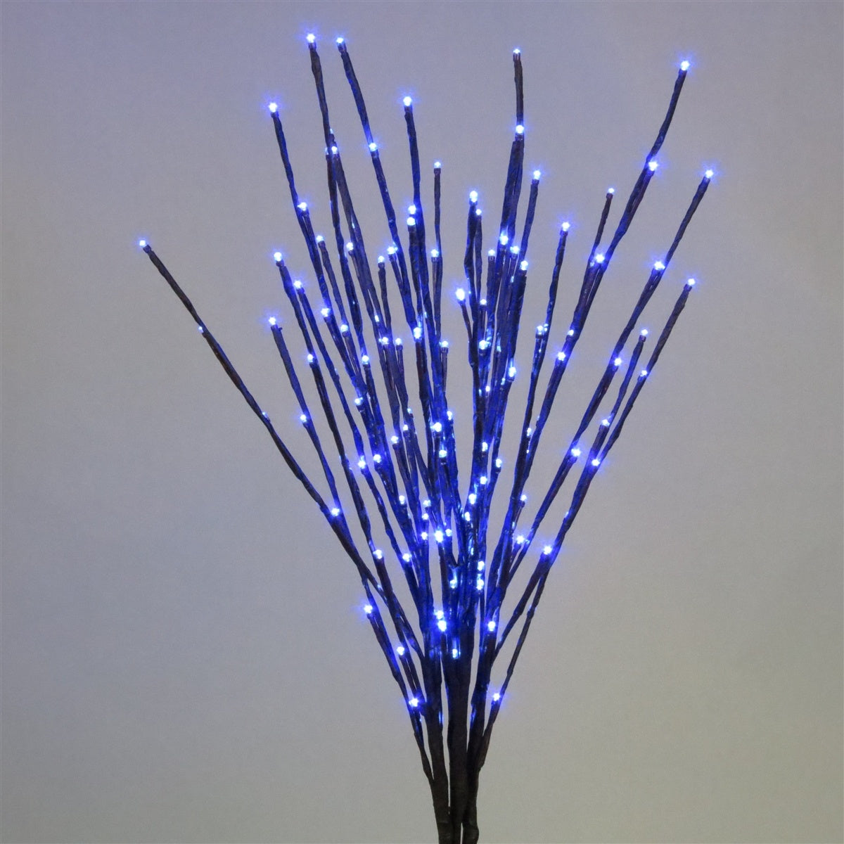 This image shows a light burst with blue LED lights on the branches.
