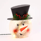 12" Crackle Glass Snowman Lamp