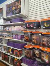 Display of Halloween-themed products in the Tinley Park Outlet store.