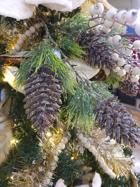 31" Season's Frost Pine Cone and Pine Spray Stem