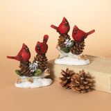5.3" Cardinal Pine Cone Decorative Accent