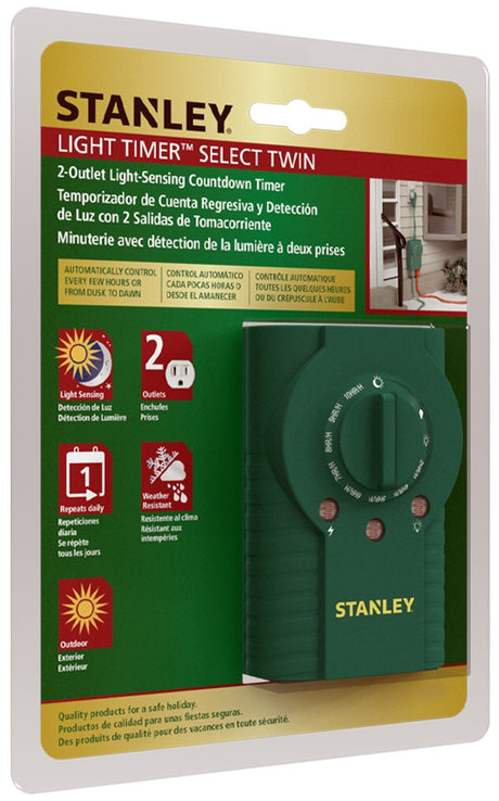 Stanley LightTimer Select Twin with Photocell Countdown Timer