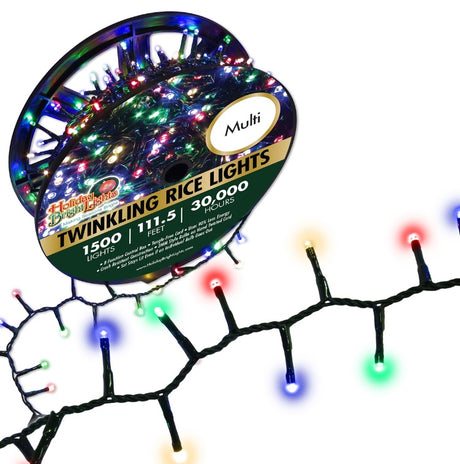 Set of 1500 Twinkling Rice Lights on a Reel