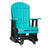 This is the Aruba Blue and Black colored Adirondack glider chair on a white background.