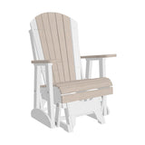 This is the Birch and White colored Adirondack glider chair on a white background.