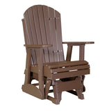 This is the Chestnut Brown colored Adirondack glider chair on a white background.