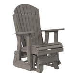 This is the Coastal Gray colored Adirondack glider chair on a white background.