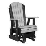 This is the Dove Gray and Black colored Adirondack glider chair on a white background.