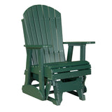 This is the Green colored Adirondack glider chair on a white background.