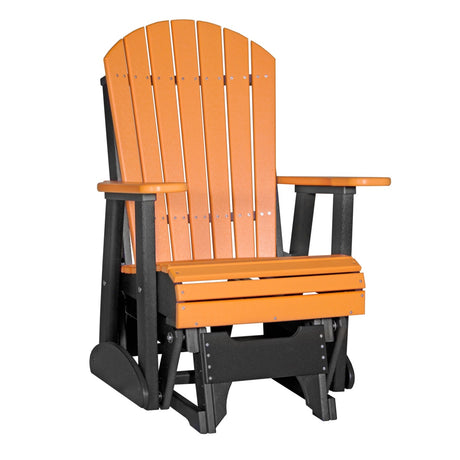This is the Tangerine and Black colored Adirondack glider chair on a white background.
