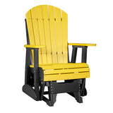 This is the Yellow and Black colored Adirondack glider chair on a white background.
