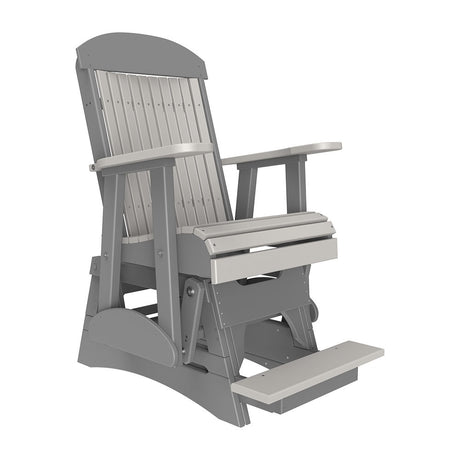 This is the Dove Gray and Slate colored balcony glider chair on a white background.