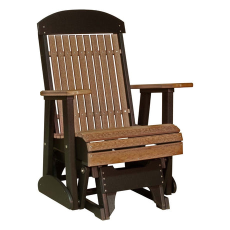 This is the Antique Mahogany and Black colored classic glider chair on a white background.