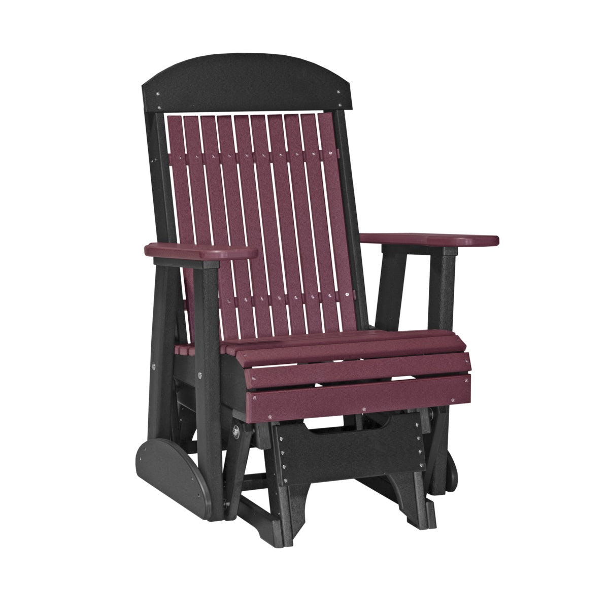 This is the Cherrywood and Black colored classic glider chair on a white background.