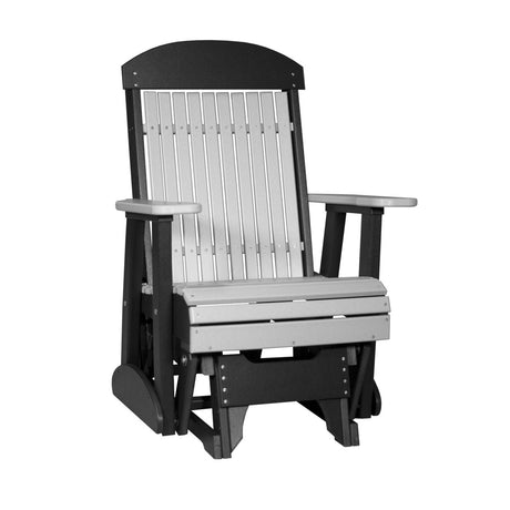 This is the Dove Gray and Black colored classic glider chair on a white background.