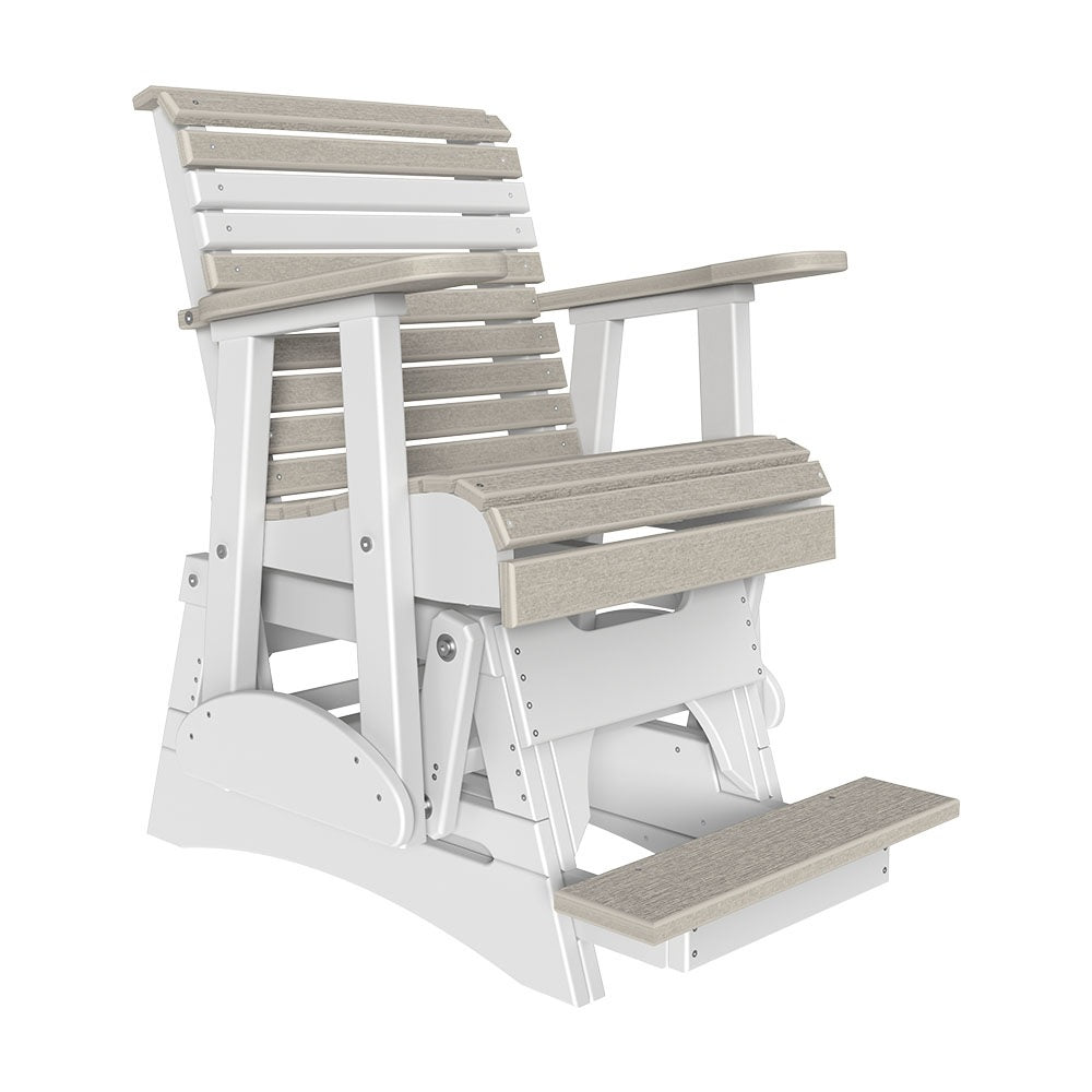 This is the Birch and White colored glider chair on a white background.