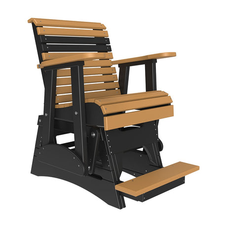 This is the Cedar and Black colored glider chair on a white background.