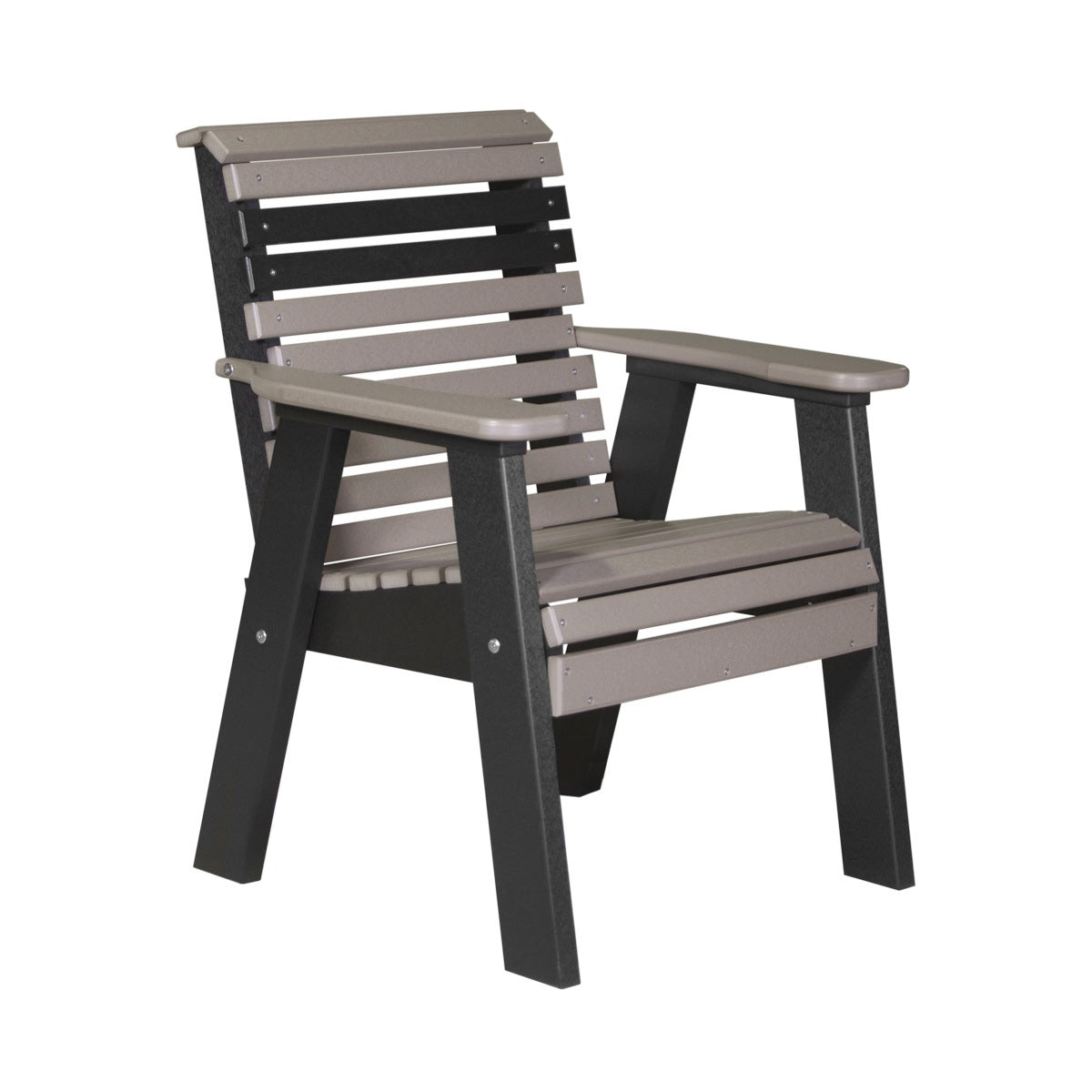 This is the Weatherwood and Black colored bench on a white background.