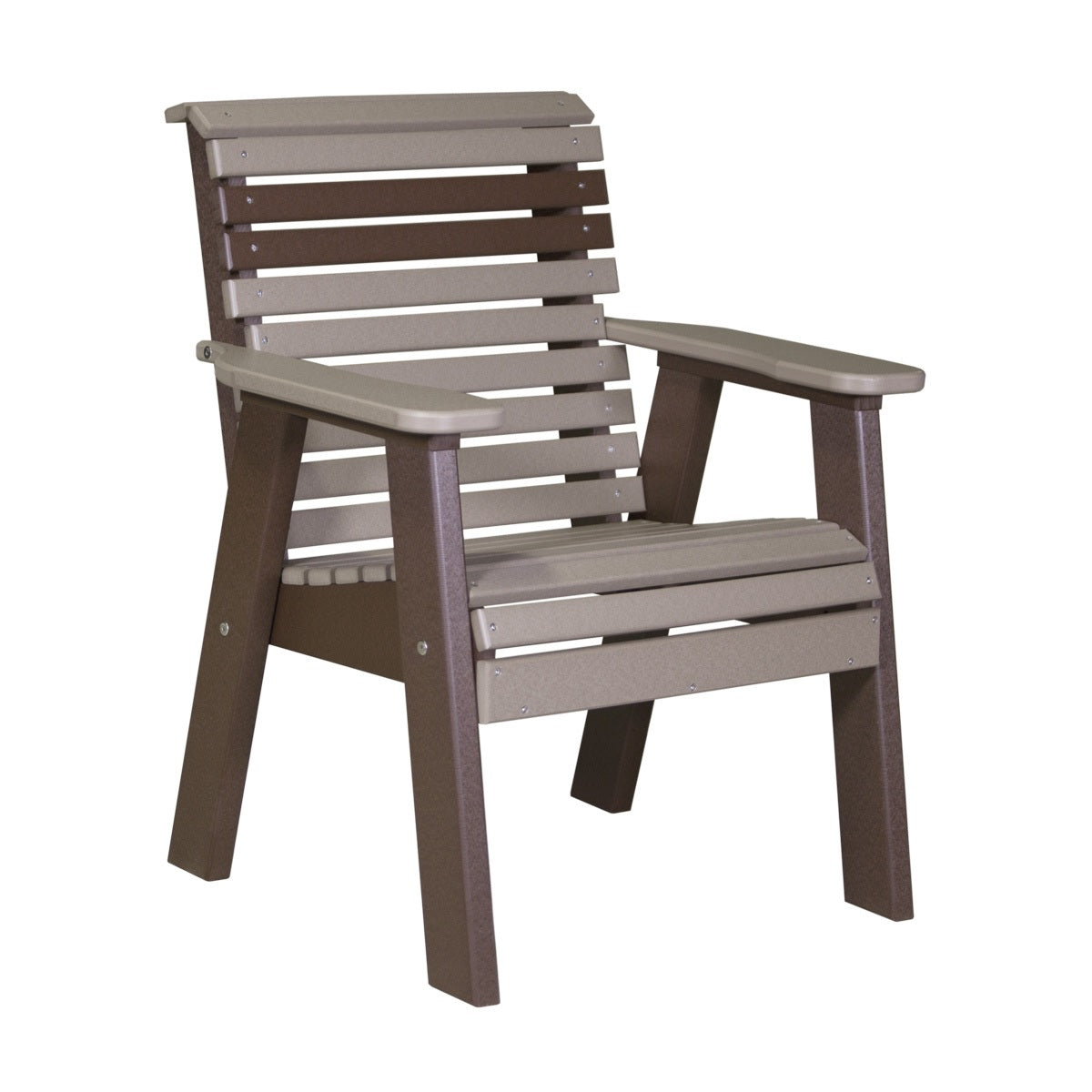 This is the Weatherwood and Chestnut Brown colored bench on a white background.