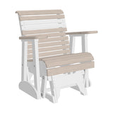 This is the Birch and White colored glider chair on a white background.