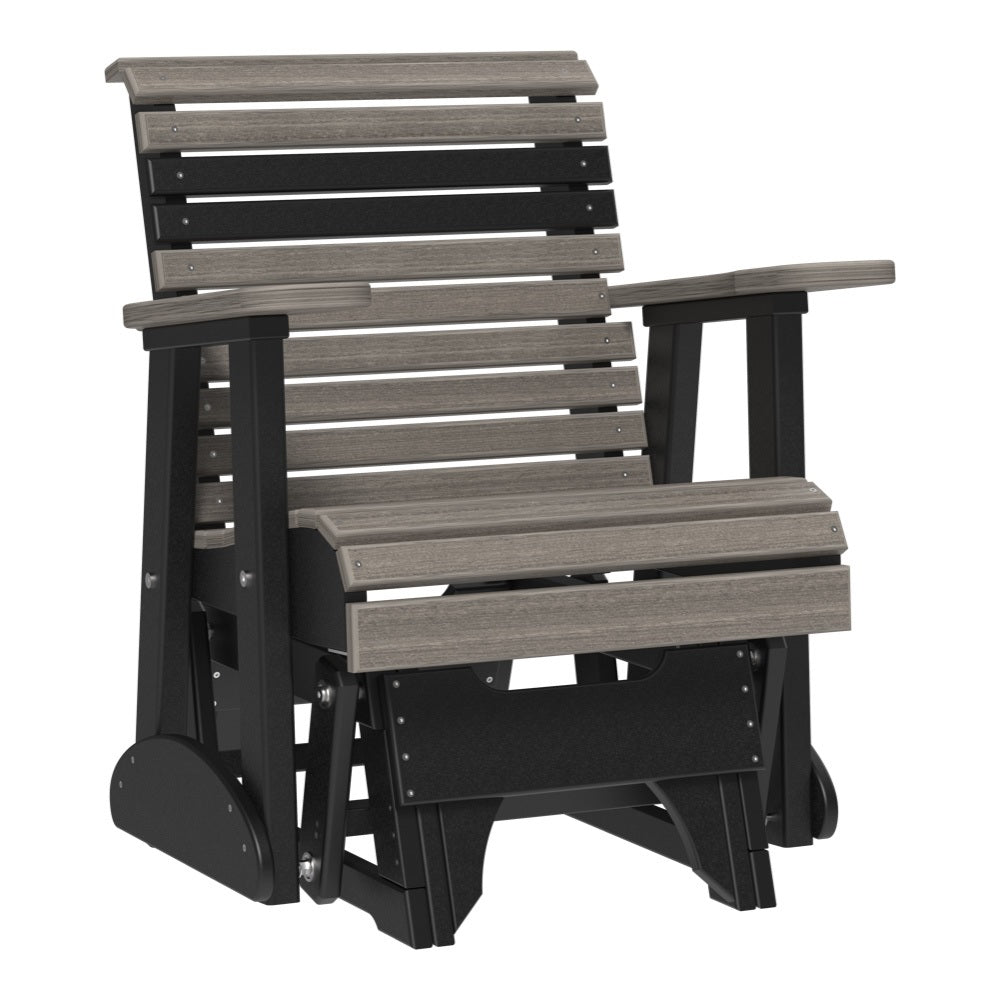 This is the Coastal Gray and Black colored glider chair on a white background.