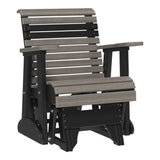 This is the Coastal Gray and Black colored glider chair on a white background.