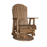 This is the Antique Mahogany colored Adirondack swivel glider chair on a white background.
